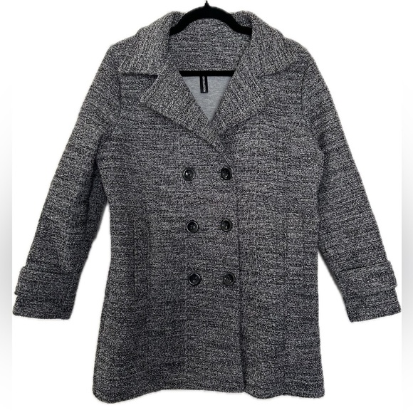 Jackets & Blazers - Italian Heather Gray Knit Peacoat Size OS